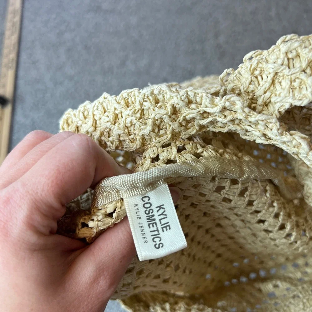 Kylie Cosmetics crochet Tote Bag Beige Beach Shopping‎ boho beach casual y2k - Picture 6 of 14